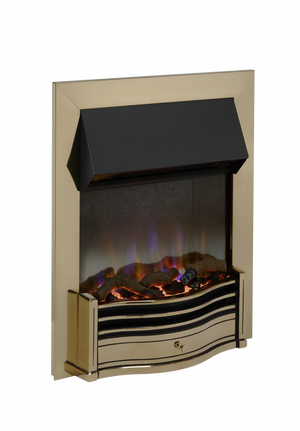 Electric Fire Antique Brass E7- bespokemarblefireplaces.co.uk