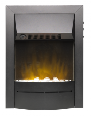 Electric Fire Black with pebbles  with top side control-bespokemarblefireplaces