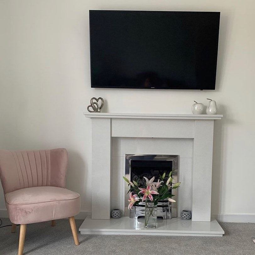 Marble Fireplace Trent Surround with Gas fire with Free Downlights - bespokemarblefireplaces