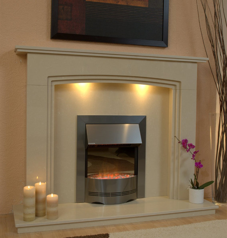 Ashbourne Marble Fireplace Hearth & Back Panel - bespokemarblefireplaces