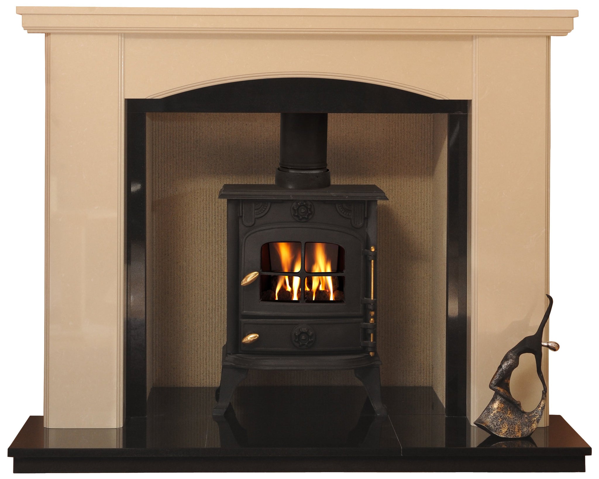 Charrington Solid fuel Marble Fireplace & Hearth - bespokemarblefireplaces