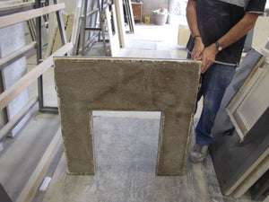 Black Granite Back Panel  for Solid Fuel filled with Cement mix at back - bespokemarblefireplaces