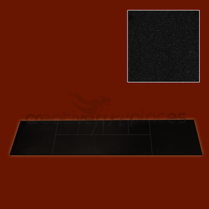 Black Granite Solid Fuel Hearth - bespokemarblefireplaces