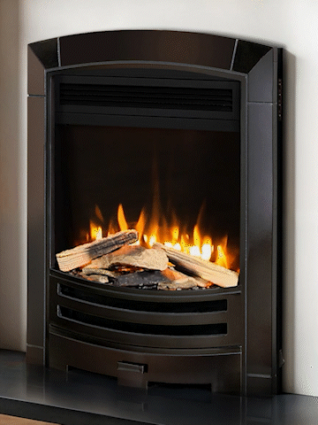 Carlton Marble Fireplace With Electric Fire  E6 Black With Logs Package