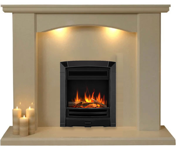 Dorchester Marble Fireplace with Dimplex Silver Electric Fire- E1 Package