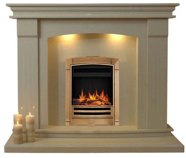 Sheridan Marble Fireplace with Electric Fire E6 Package