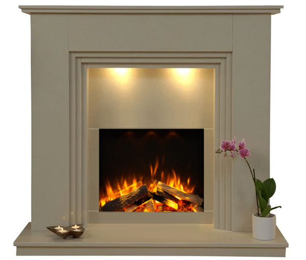Java Marble Fireplace with Electric Fire E2 Suite