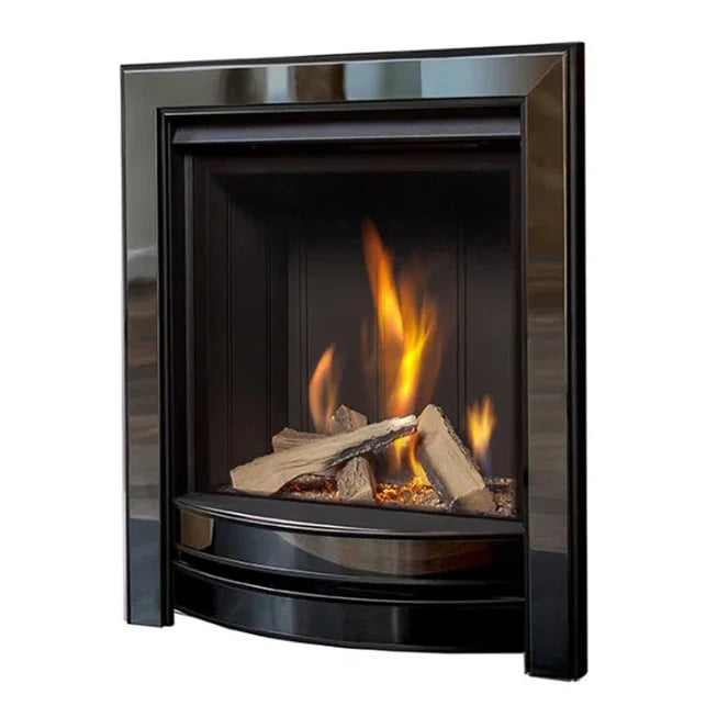 Chesterfield Marble Fireplace with Black Nickel Gas Fire with Logs - G28 Package