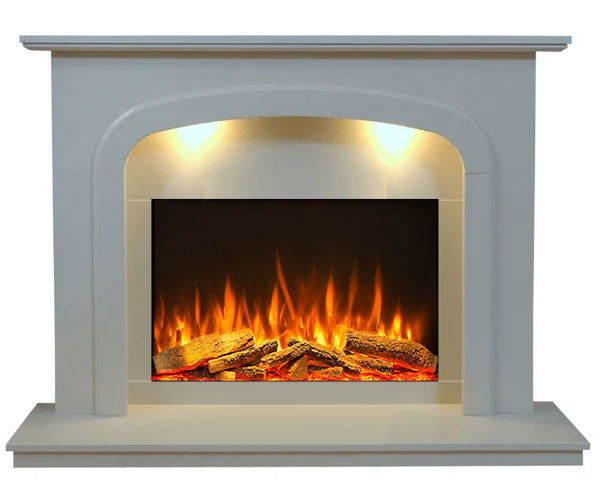 Carlton  Marble Fireplace With Chrome Electric Fire - E32 Package