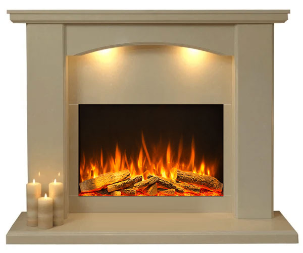 Charrington Marble Fireplace With Chrome Electric Fire - E32 Package
