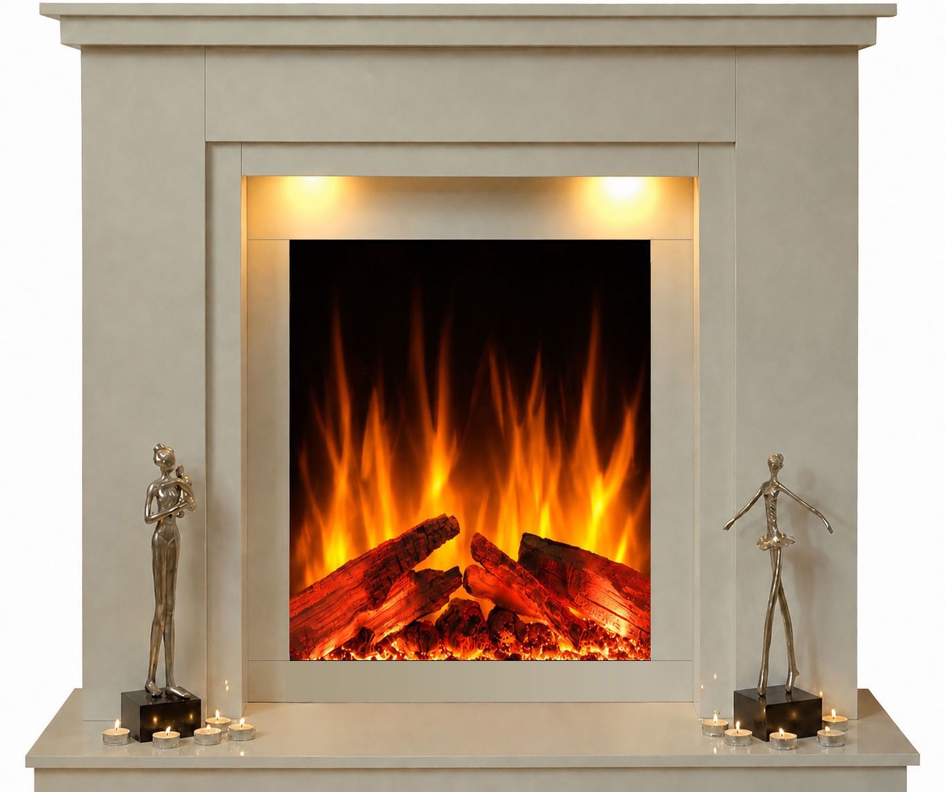 Chesterfield Marble Fireplace With Wide Electric Fire - E31 Package