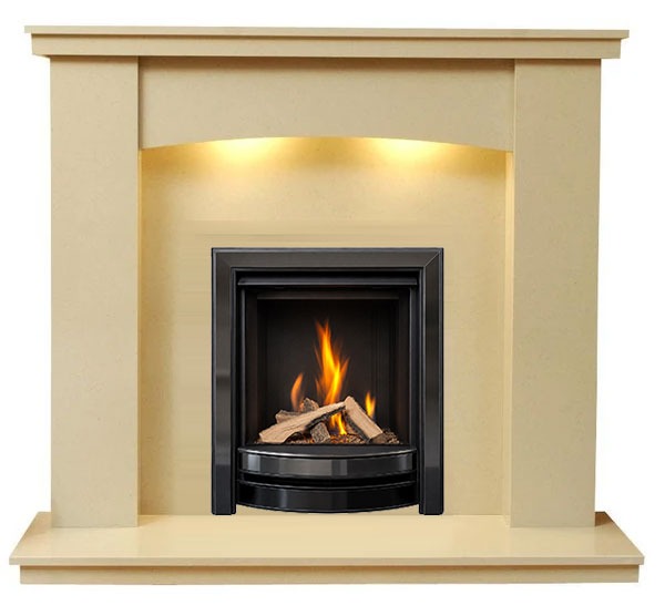 Dorchester Marble Fireplace With Logs Gas Fire - G28 Package