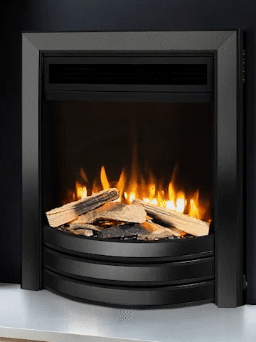 Shelbourne  Marble Fireplace with Black Nickel Electric Fire & Logs -E5 Package