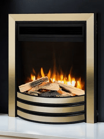Ashbourne Marble Fireplace with Brass with Logs  Electric Fire -E5 Package