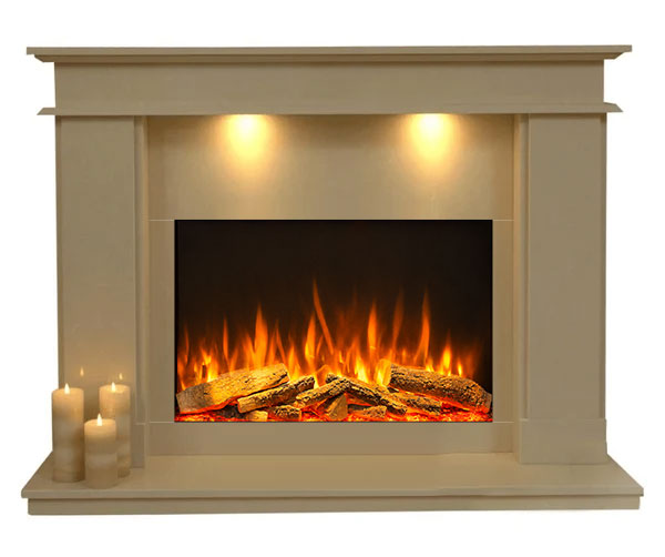 Hampton Marble Fireplace with Electric Fire -E32 Suite