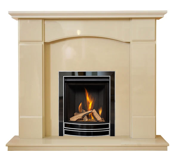 Oxford Marble Fireplace With Chrome Gas Fire with Coals - G28 Package