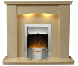 Electric Fireplace Dorchester  Marble Surround with  Silver Dimplex Electric  Fire E1 Package - bespokemarblefireplaces