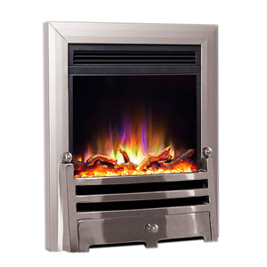 Satin Silver Electric Fire E15- bespokemarblefireplaces