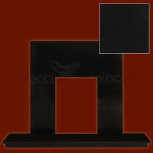 Black Granite Hearth & Back Panel Package - bespokemarblefireplaces