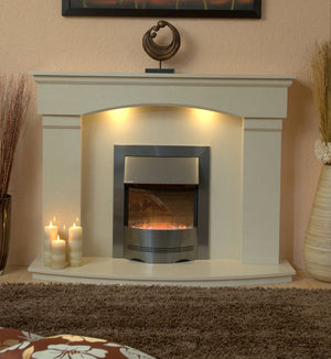 Natural Marble or Limestone Cambridge Fireplace Hearth & Back Panel - bespokemarblefireplaces
