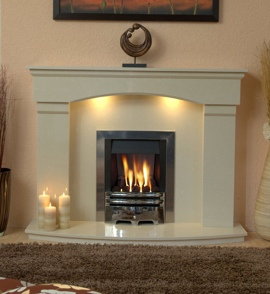 Gas Marble Fireplace Cambridge with Gas Fire G2 Suite- bespokemarblefireplaces