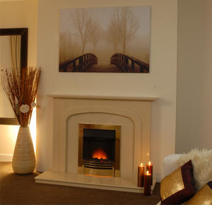 Marble Fireplace Carlton Surround with electric fire - bespokemarblefireplaces