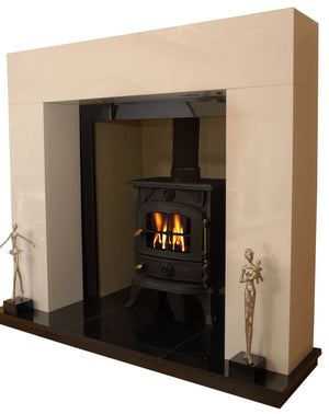 Chelmsford Solid fuel Marble Fireplace & Hearth - bespokemarblefireplaces
