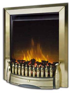 E6 Brass Electric Fire - bespokemarblefireplaces