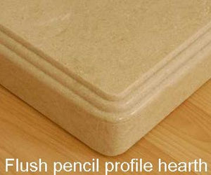 Flush Pencil profile Rectangular hearth for Cambridge Marble Fireplace - bespokemarblefireplaces