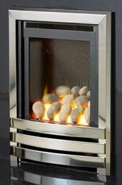 HE G24 Stainless Steel Pebble Gas Fire - bespokemarblefireplaces