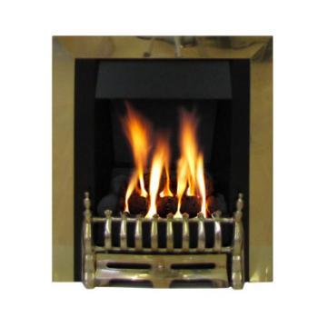 Marble Gas Fireplace Ashbourne with Brass Gas Fire G3 Package - bespokemarblefireplaces