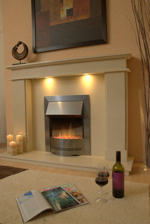  Marble Fireplace Hampton Surround with Electric fire - bespokemarblefireplaces