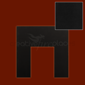 Black Granite Back Panel with cut out - bespokemarblefireplaces