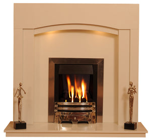Marble Fireplace Kingston Surround with lights - bespokemarblefireplaces
