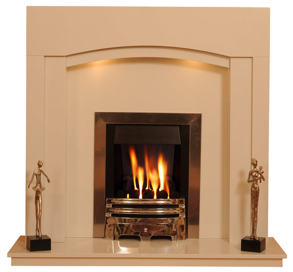 Marble Fireplace Kingston Surround with Lights, Electric or Gas fire