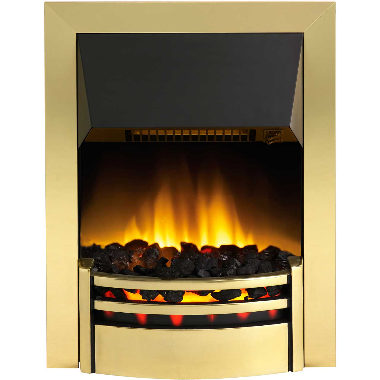 Marble Fireplace Kingston Surround with Brass Dimplex Electric Fire -  bespokemarblefireplaces