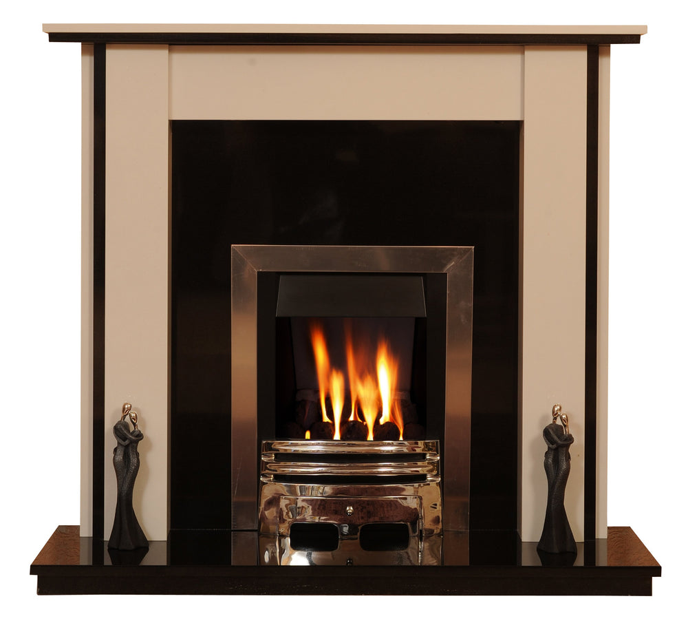 Marble Fireplace Lynford Surround with Black Granite Hearth & Panel