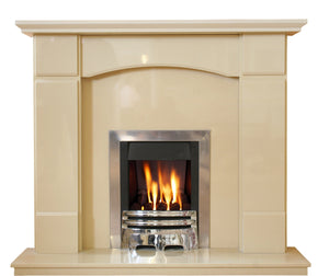 Marble Fireplace  Oxford Surround with Gas Fire- bespokemarblefireplaces