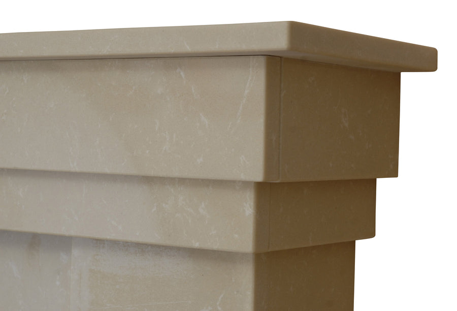 Natural Marble or Limestone Rossendale Fireplace Hearth & Back Panel - bespokemarblefireplaces