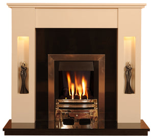 Marble Fireplace Sherwood Surround with lights - bespokemarblefireplaces