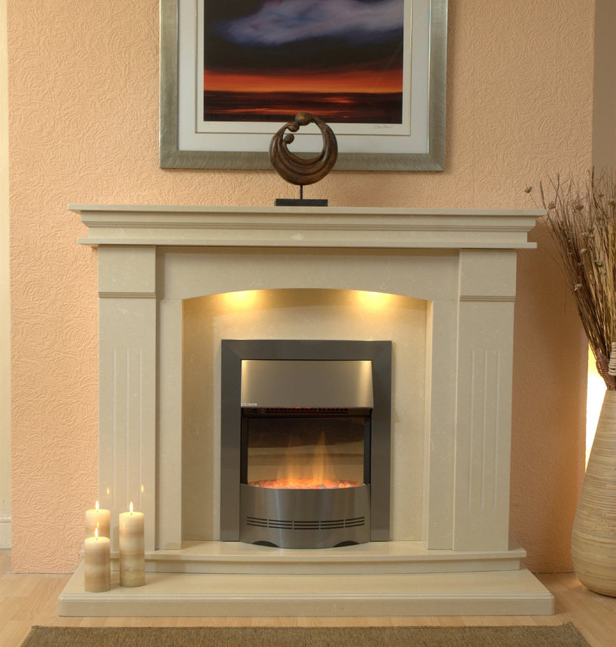 Marble Fireplace Sheridan Fire Surround with a double hearth - bespokemarblefireplaces