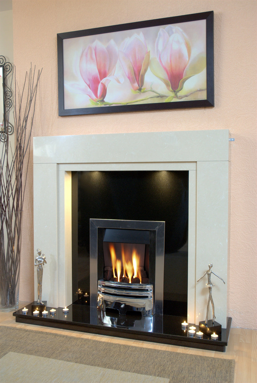 Marble Fireplace Somerset Surround all in One Colour- bespokemarblefireplaces