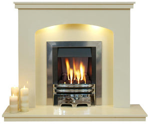 Marble Fireplace Windemere Surround with lights - bespokemarblefireplaces